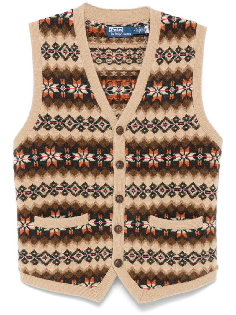 Polo Ralph Lauren fair-isle sleeveless cardigan - Brown von Polo Ralph Lauren