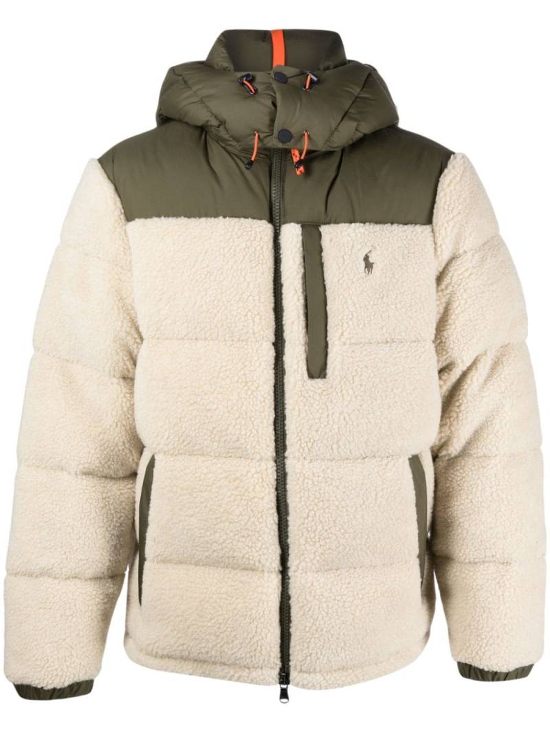 Polo Ralph Lauren fleece padded jacket - Neutrals von Polo Ralph Lauren