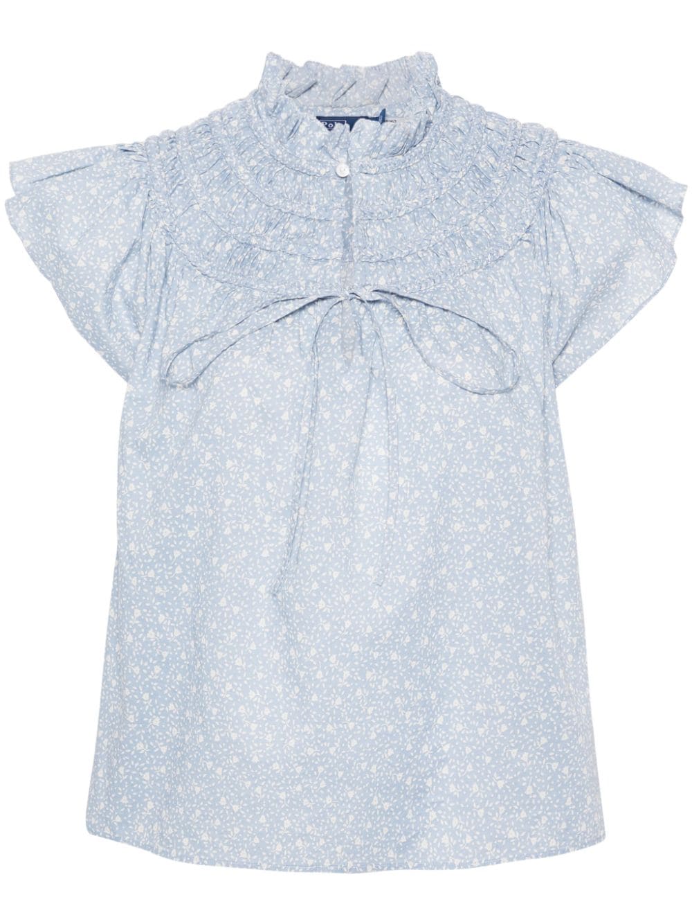 Polo Ralph Lauren floral-print cotton blouse - Blue von Polo Ralph Lauren
