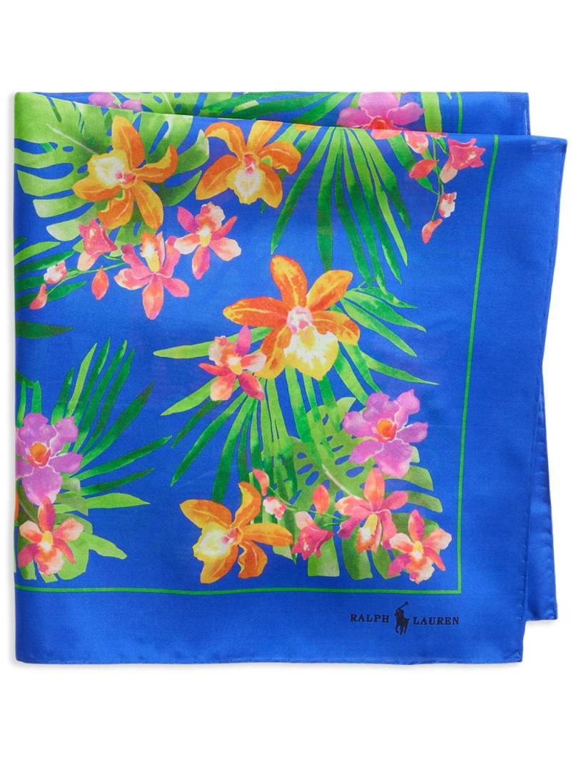 Polo Ralph Lauren floral-print mulberry silk scarf - Blue von Polo Ralph Lauren