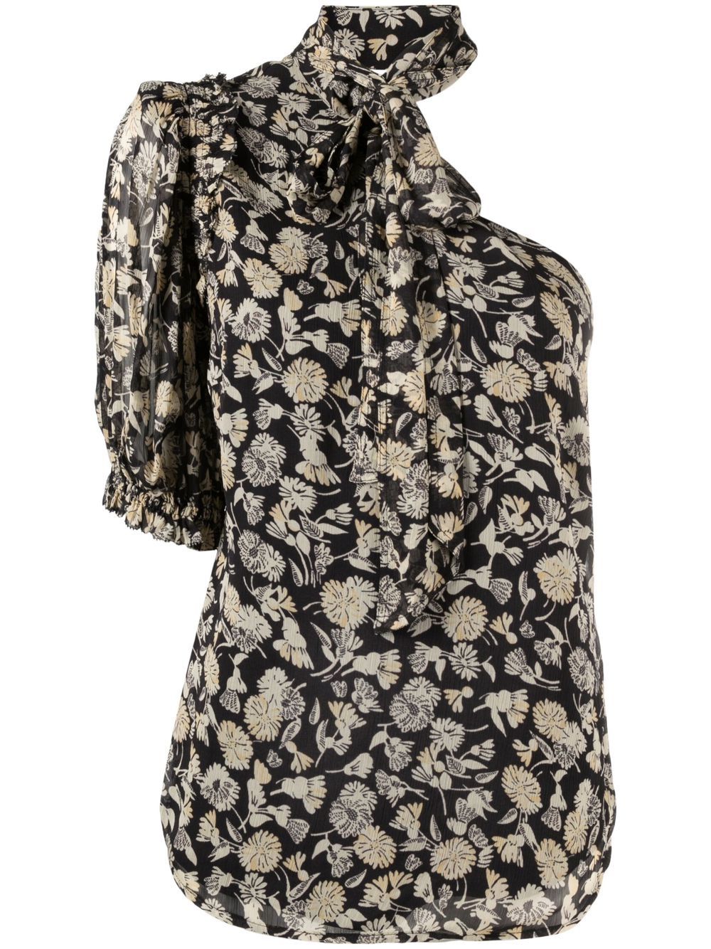 Polo Ralph Lauren floral-print one-shoulder blouse - Black von Polo Ralph Lauren