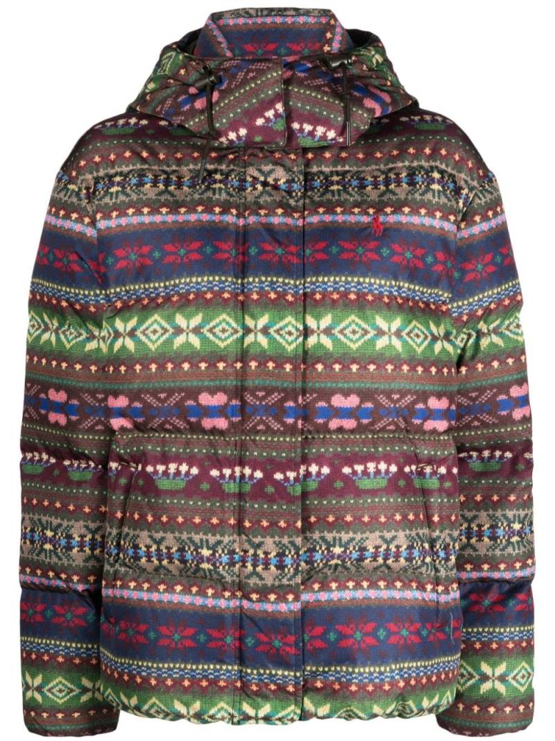 Polo Ralph Lauren graphic-print hooded jacket - Green von Polo Ralph Lauren