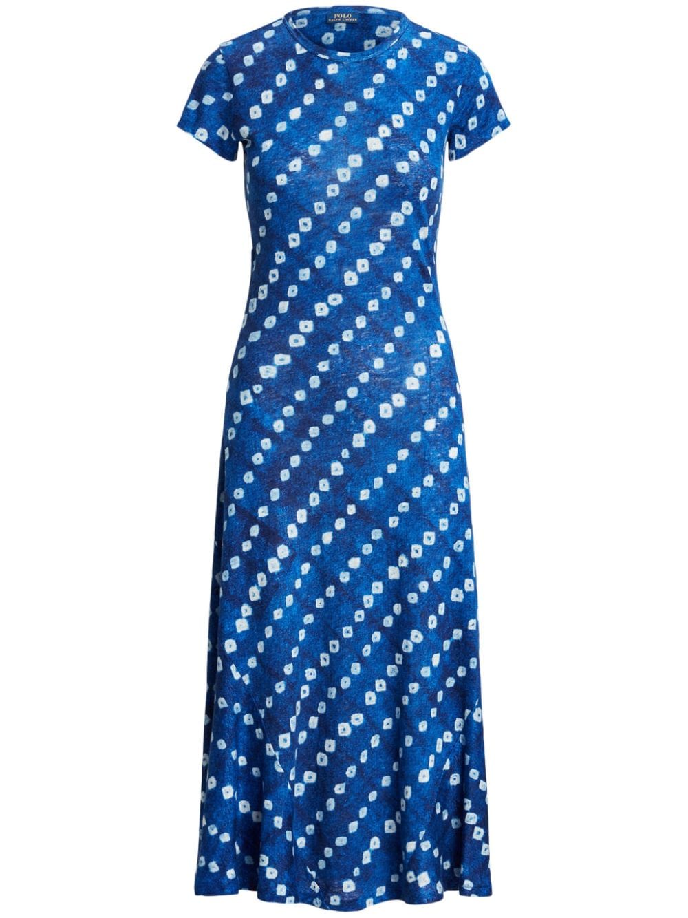 Polo Ralph Lauren graphic-print linen maxi dress - Blue von Polo Ralph Lauren