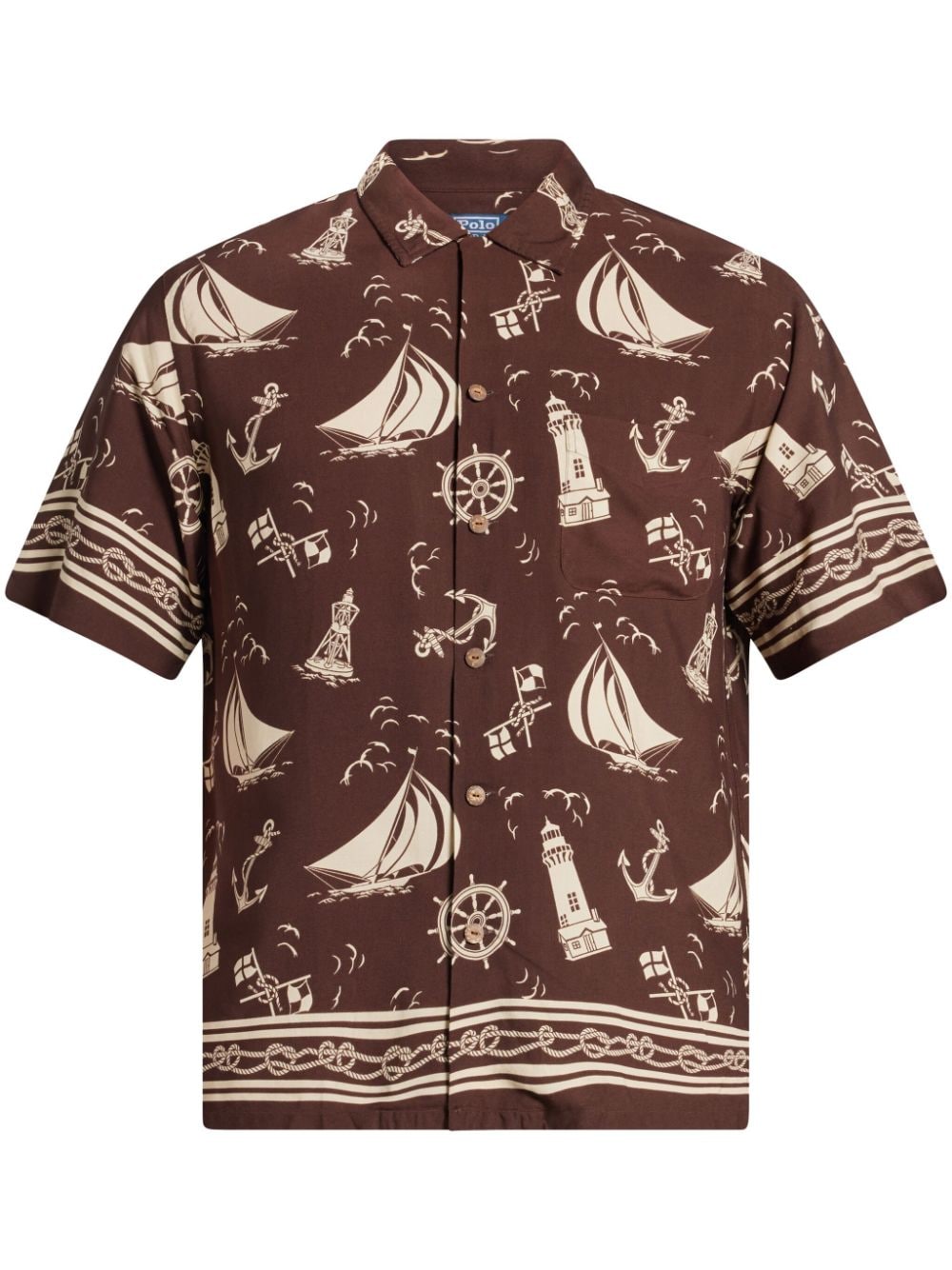 Polo Ralph Lauren graphic-print shirt - Brown von Polo Ralph Lauren