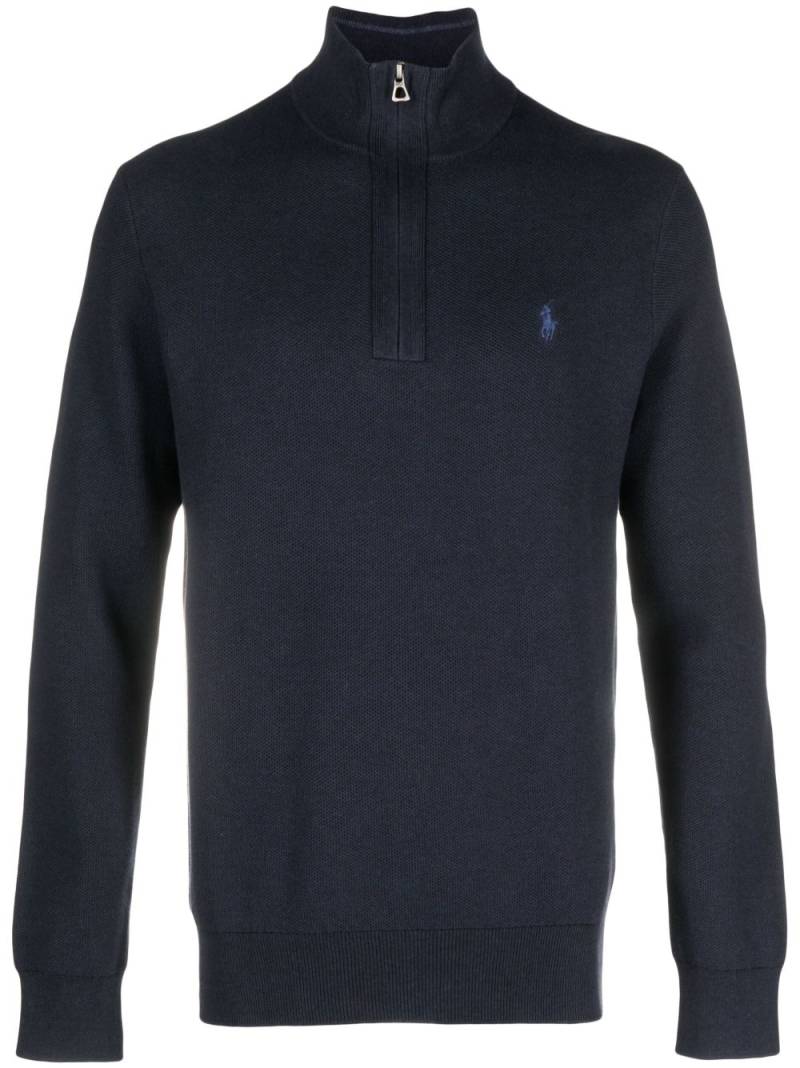 Polo Ralph Lauren half-zip piqué jumper - Blue von Polo Ralph Lauren