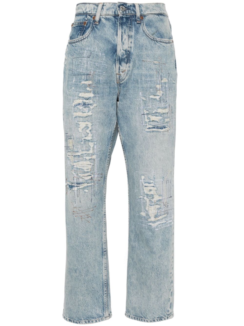 Polo Ralph Lauren high-rise straight-leg cotton jeans - Blue von Polo Ralph Lauren