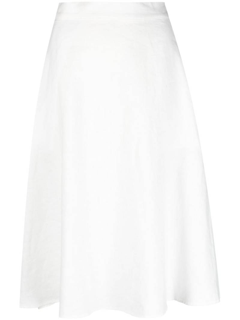 Polo Ralph Lauren high-waist linen midi skirt - White von Polo Ralph Lauren