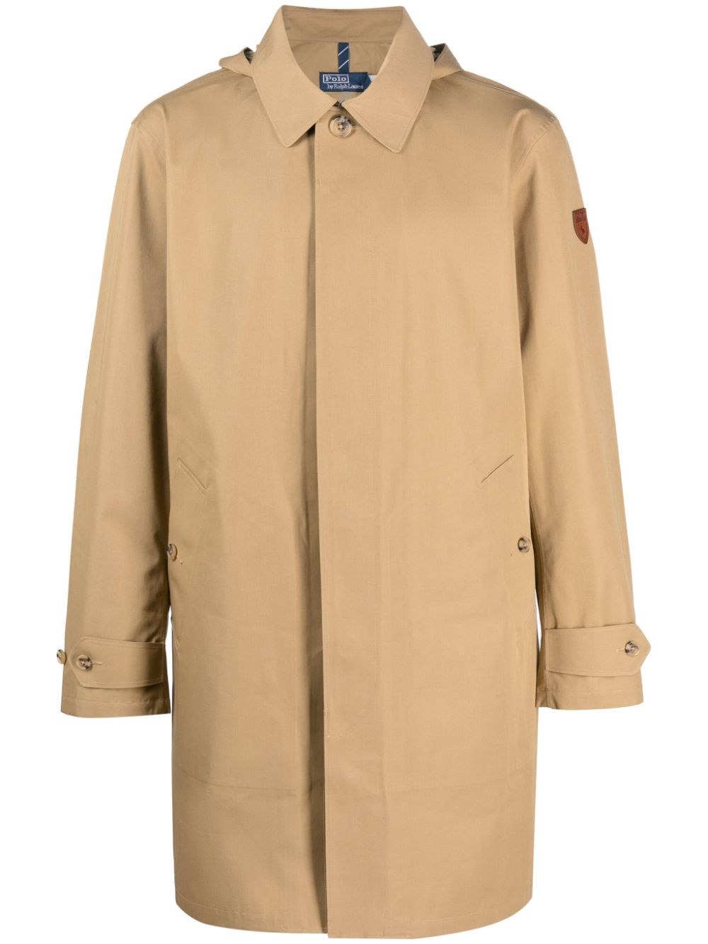 Polo Ralph Lauren hooded single-breasted coat - Neutrals von Polo Ralph Lauren