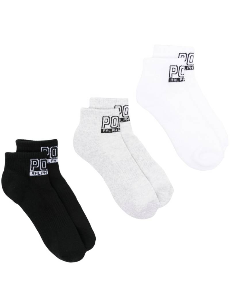 Polo Ralph Lauren intarsia-knit logo socks (pack of three) - Black von Polo Ralph Lauren