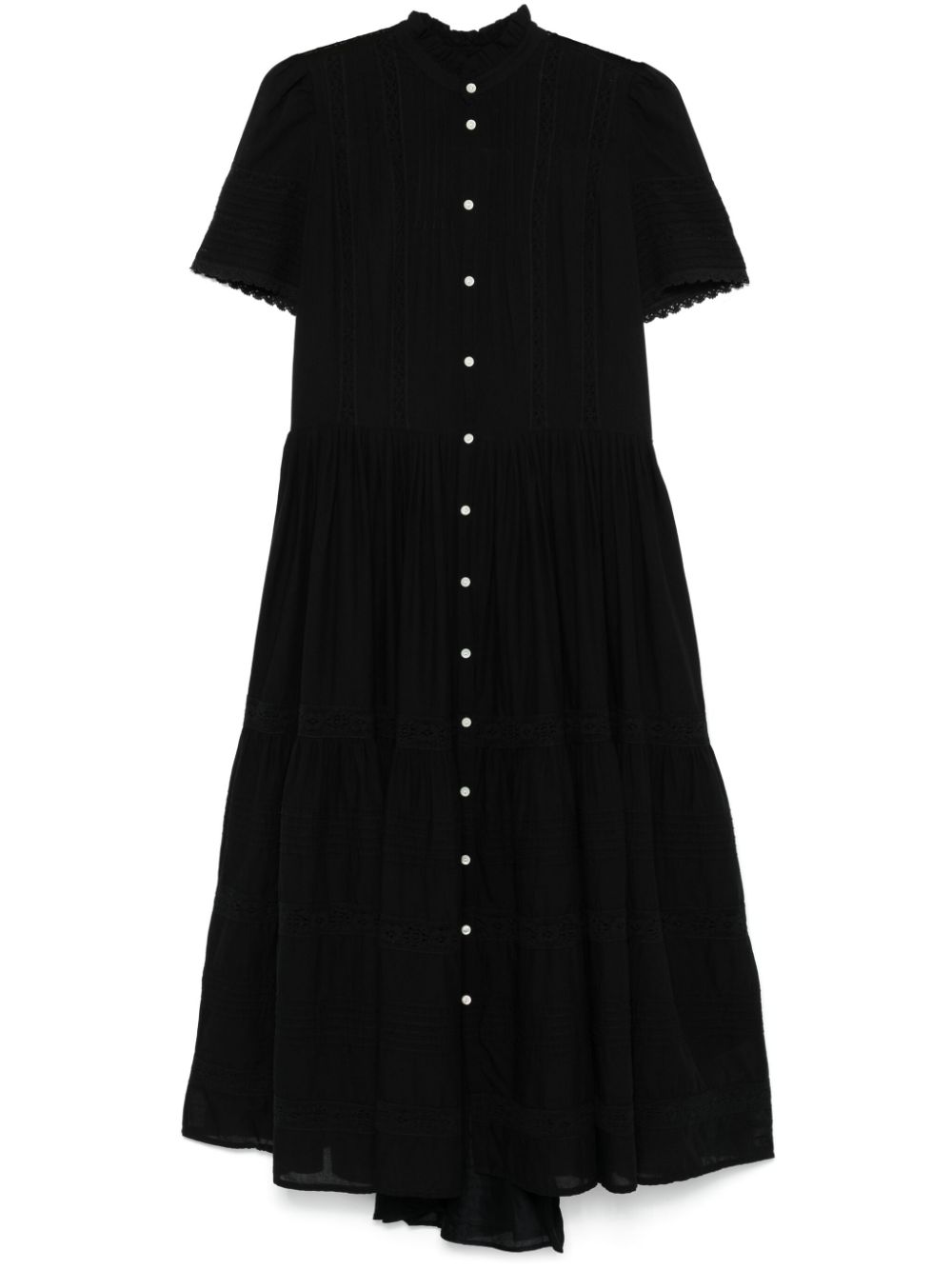 Polo Ralph Lauren lace-trim cotton midi dress - Black von Polo Ralph Lauren