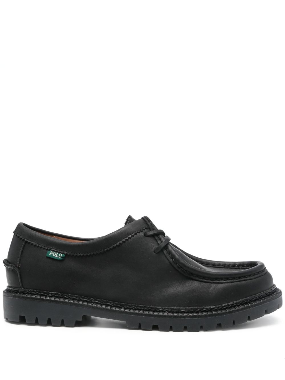 Polo Ralph Lauren leather Derby shoes - Black von Polo Ralph Lauren