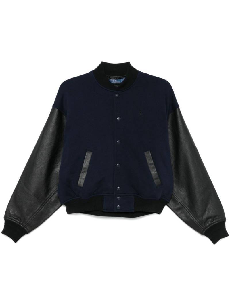 Polo Ralph Lauren leather-sleeve bomber jacket - Blue von Polo Ralph Lauren