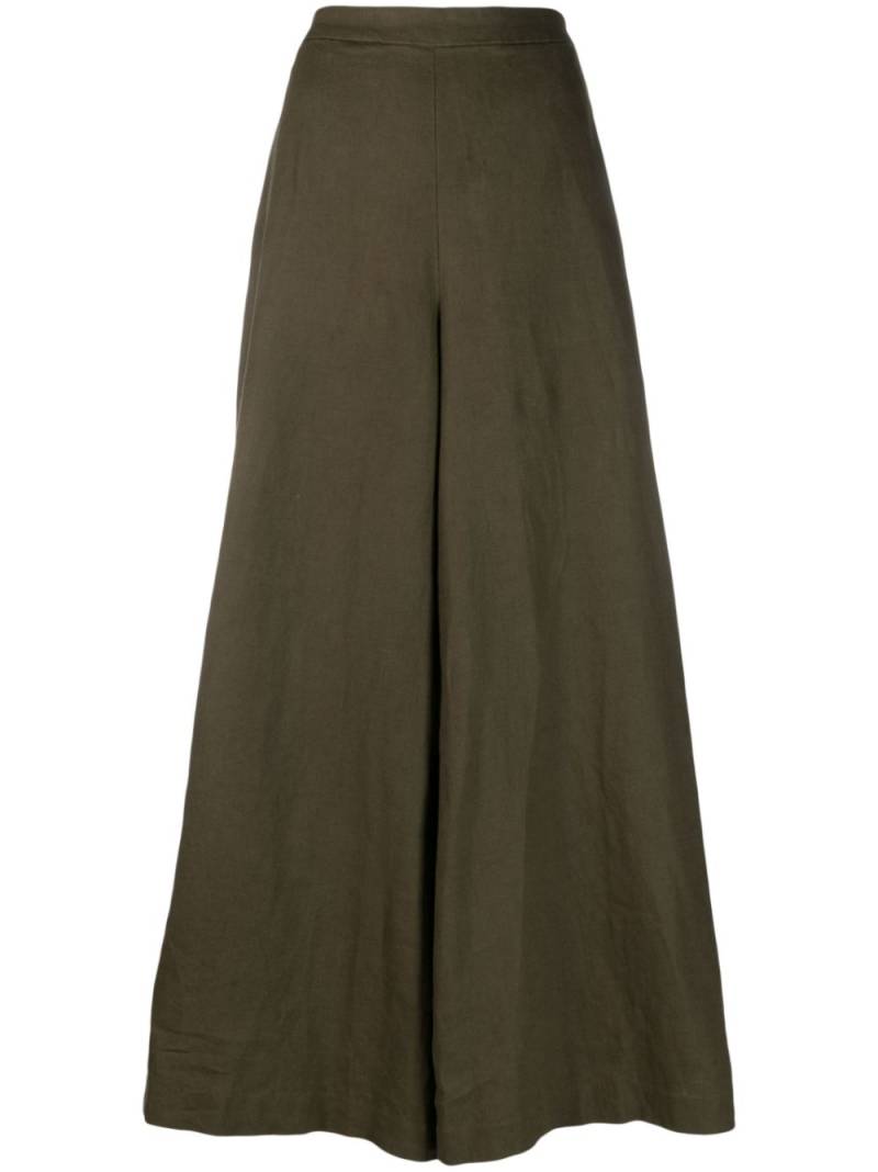 Polo Ralph Lauren linen palazzo flat-front trousers - Green von Polo Ralph Lauren