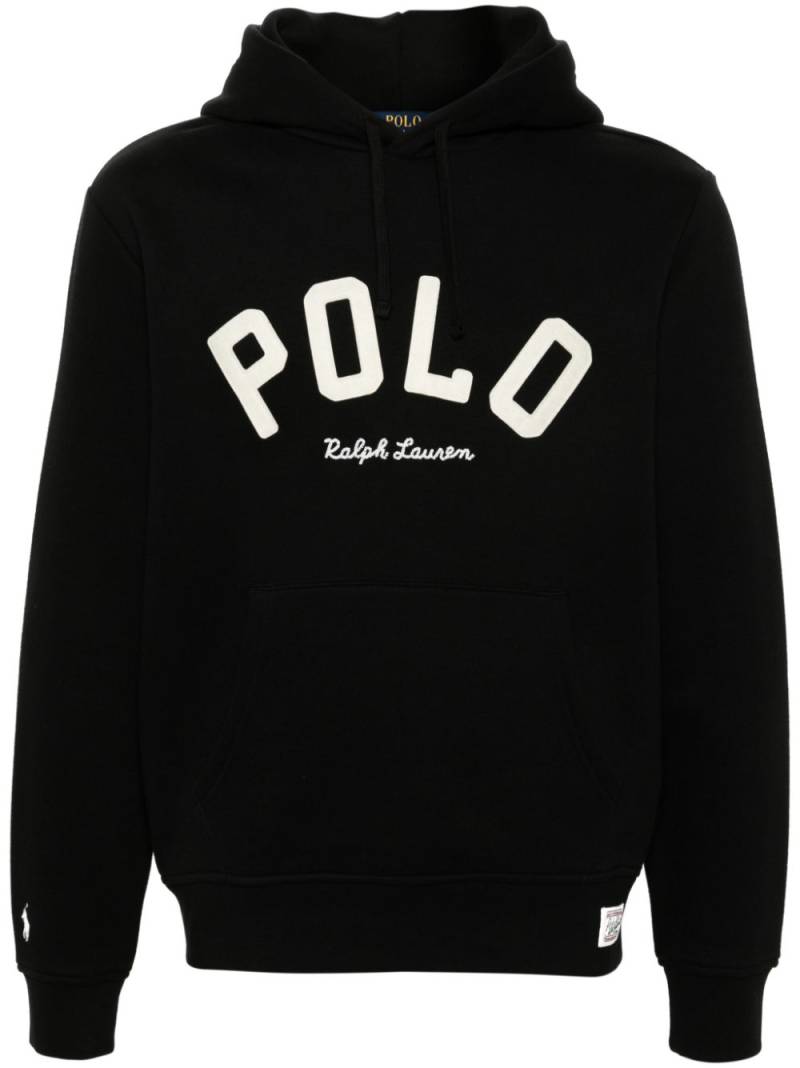 Polo Ralph Lauren logo-appliqué drawstring hoodie - Black von Polo Ralph Lauren