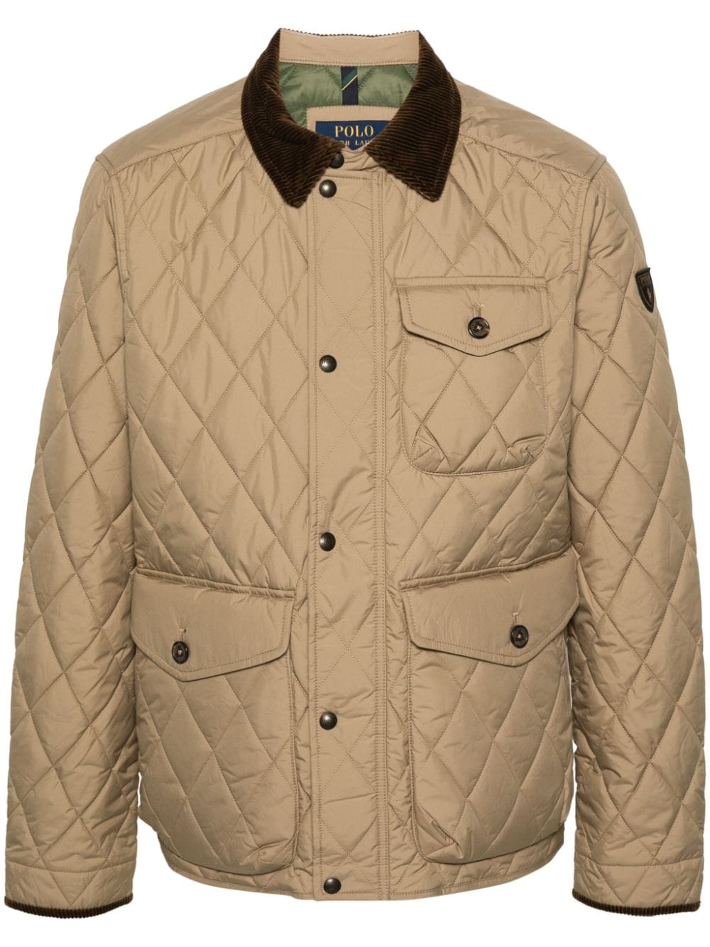 Polo Ralph Lauren logo-appliqué quilted jacket - Neutrals von Polo Ralph Lauren