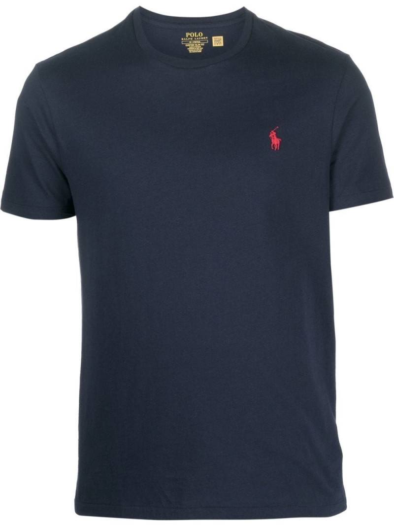 Polo Ralph Lauren logo-embroidered cotton T-shirt - Blue von Polo Ralph Lauren