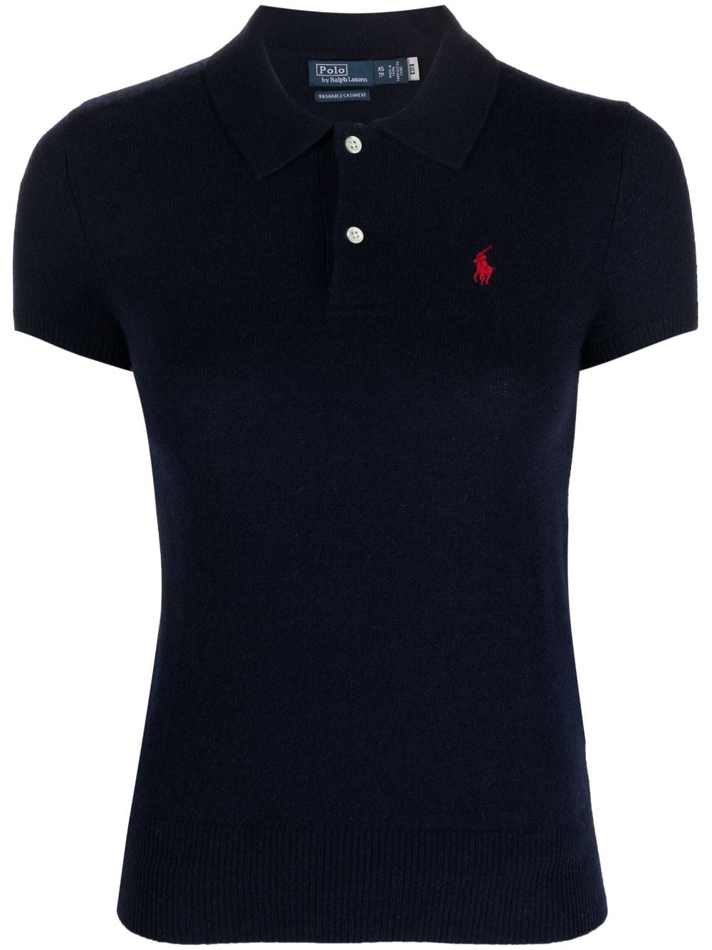 Polo Ralph Lauren logo-embroidered cashmere polo shirt - Blue von Polo Ralph Lauren