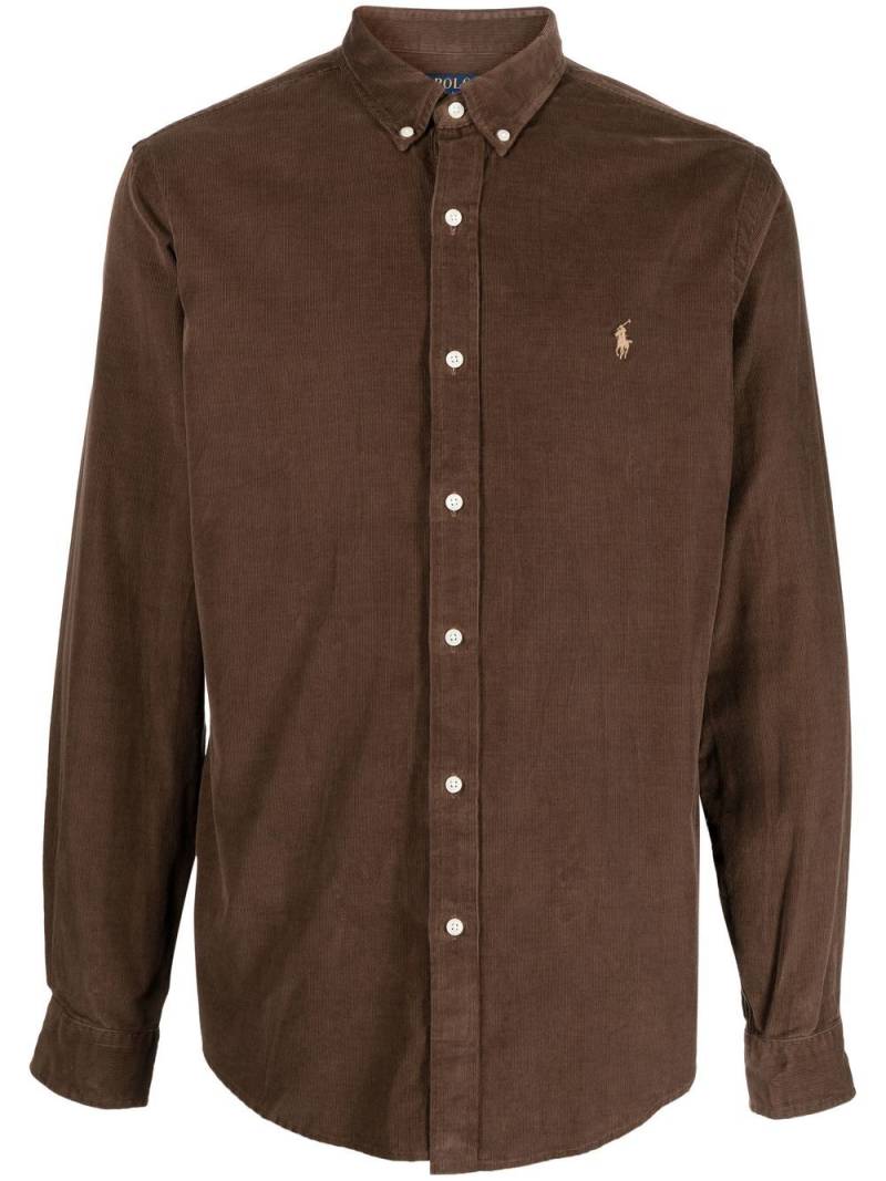 Polo Ralph Lauren logo-embroidered corduroy shirt - Brown von Polo Ralph Lauren