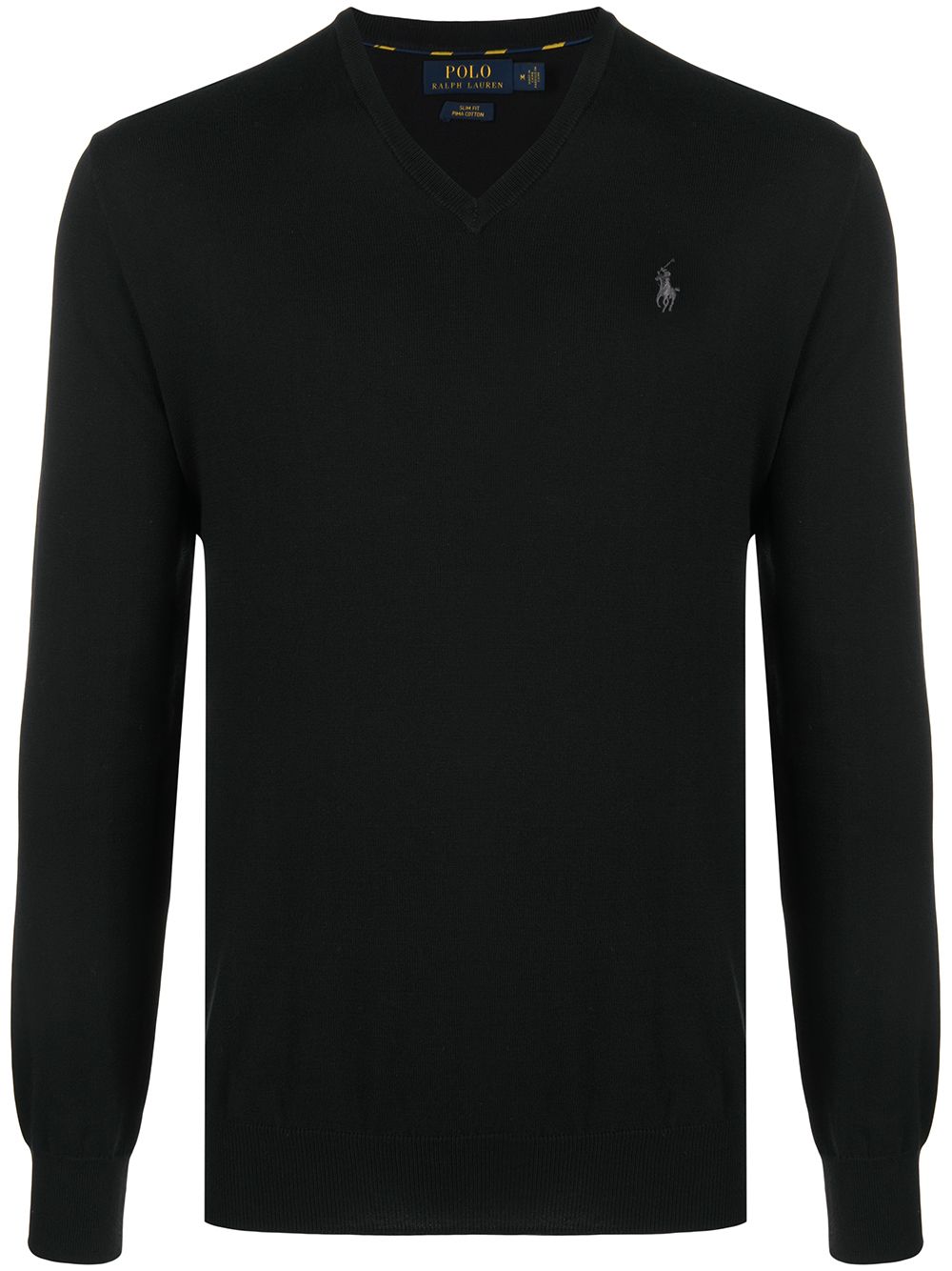 Polo Ralph Lauren logo embroidered cotton jumper - Black von Polo Ralph Lauren