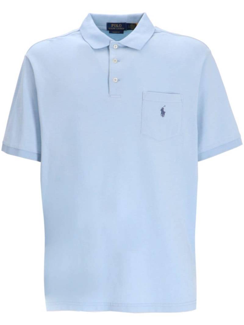 Polo Ralph Lauren logo-embroidered cotton polo shirt - Blue von Polo Ralph Lauren