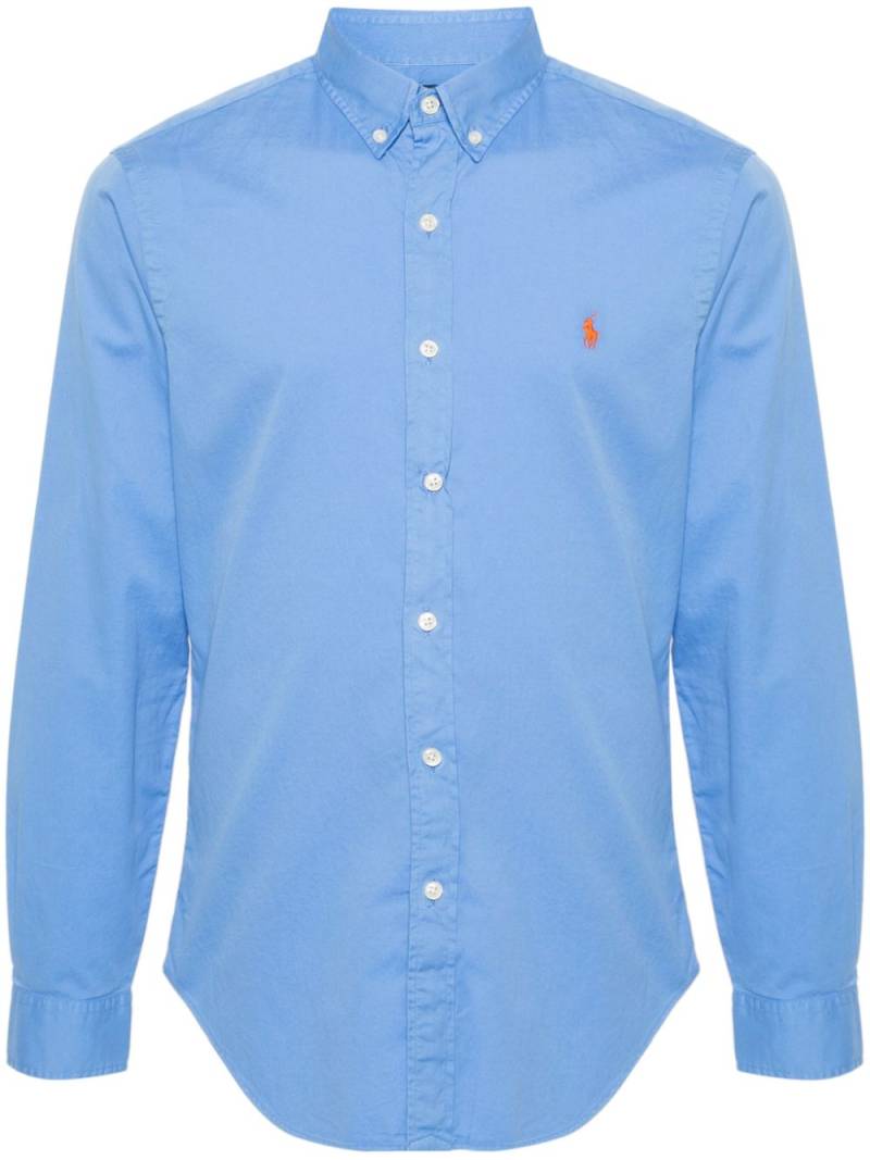 Polo Ralph Lauren logo-embroidered cotton shirt - Blue von Polo Ralph Lauren