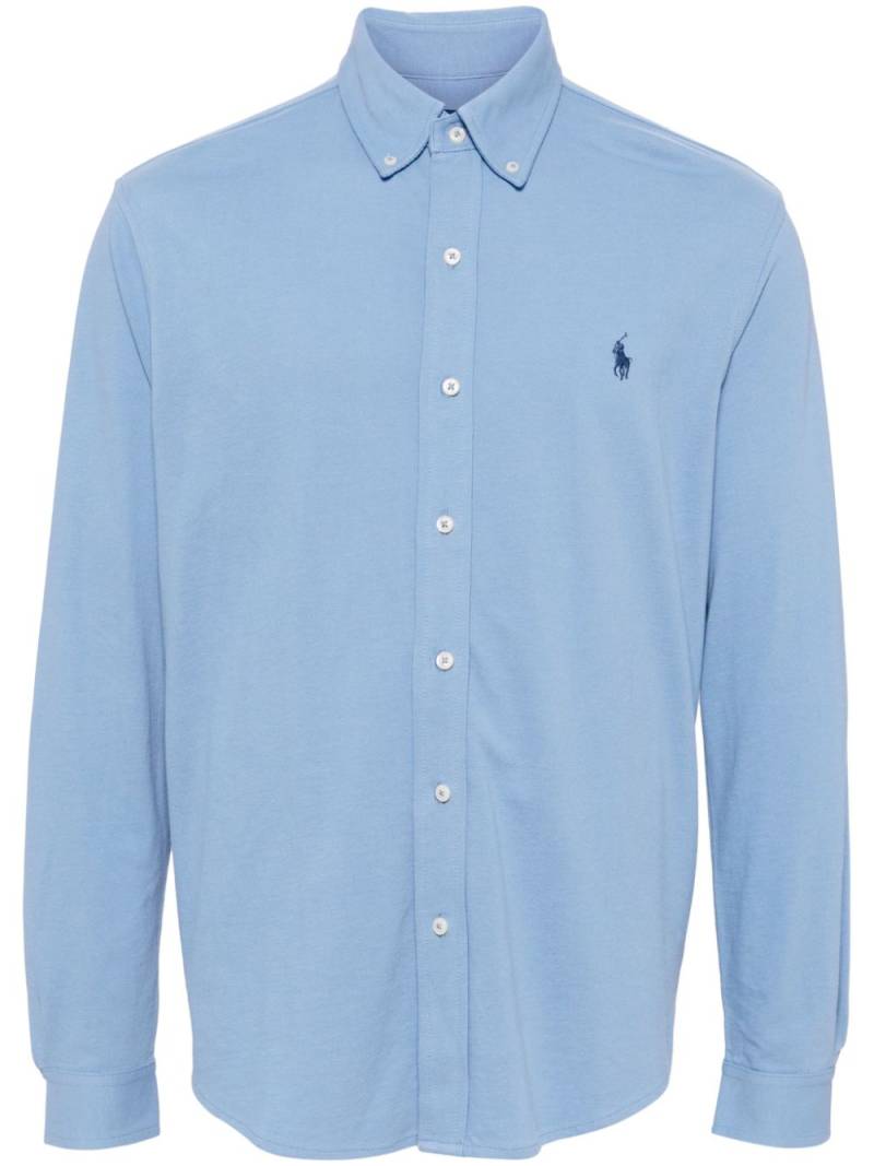 Polo Ralph Lauren logo-embroidered cotton shirt - Blue von Polo Ralph Lauren