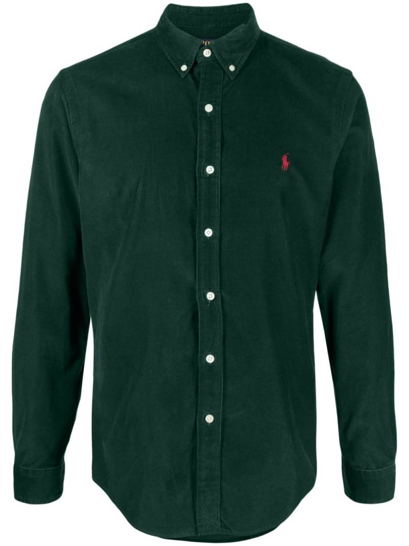 Polo Ralph Lauren logo-embroidered cotton shirt - Green von Polo Ralph Lauren