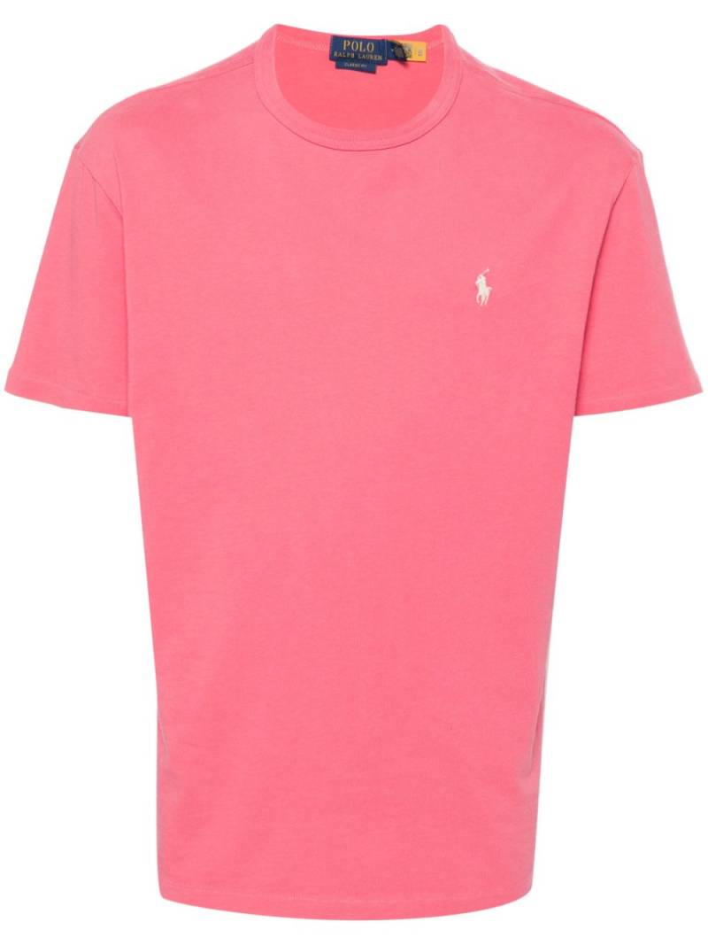 Polo Ralph Lauren logo-embroidered cotton t-shirt - Pink von Polo Ralph Lauren