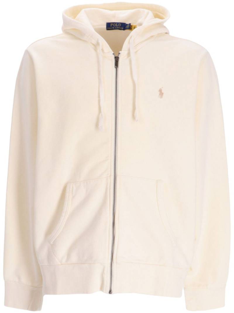 Polo Ralph Lauren logo-embroidered cotton zip-up jacket - White von Polo Ralph Lauren