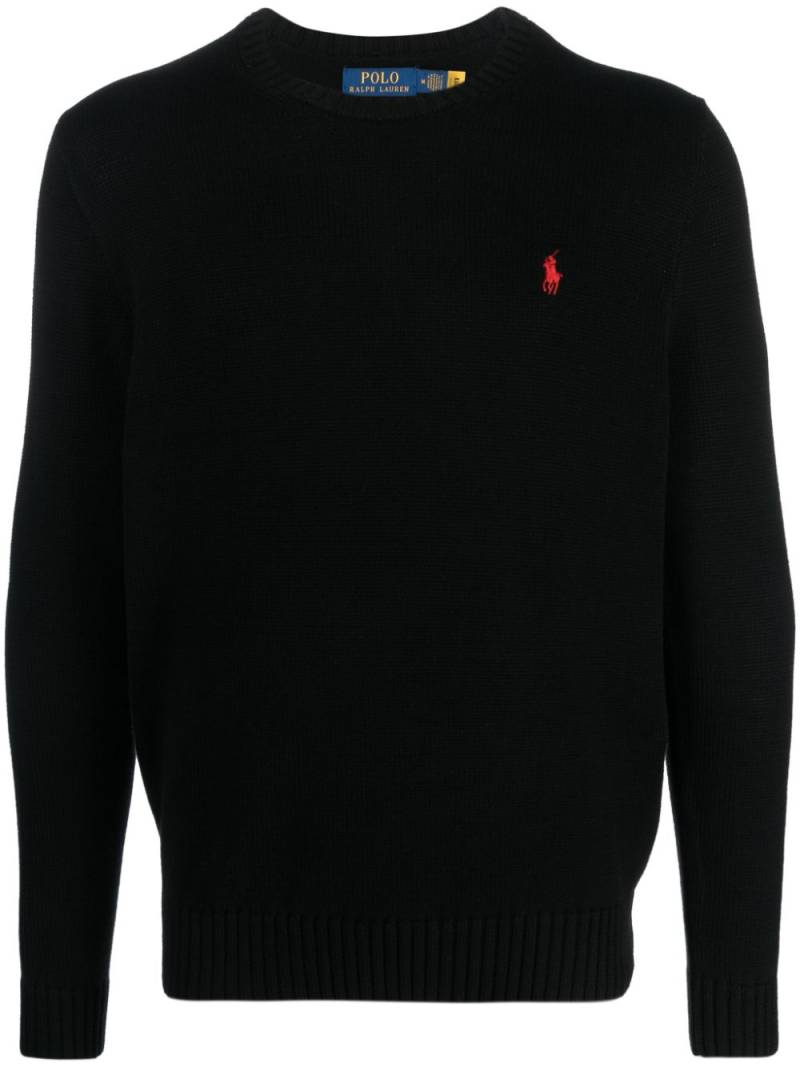 Polo Ralph Lauren logo-embroidered crew-neck jumper - Black von Polo Ralph Lauren