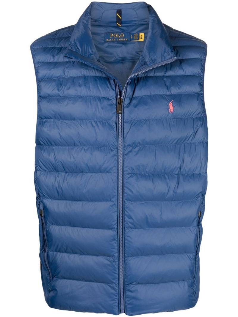 Polo Ralph Lauren logo-embroidered padded gilet - Blue von Polo Ralph Lauren