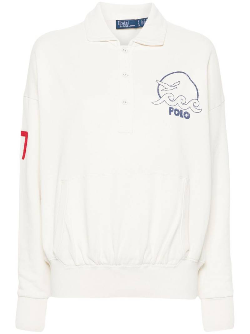 Polo Ralph Lauren logo-embroidered polo sweatshirt - Orange von Polo Ralph Lauren