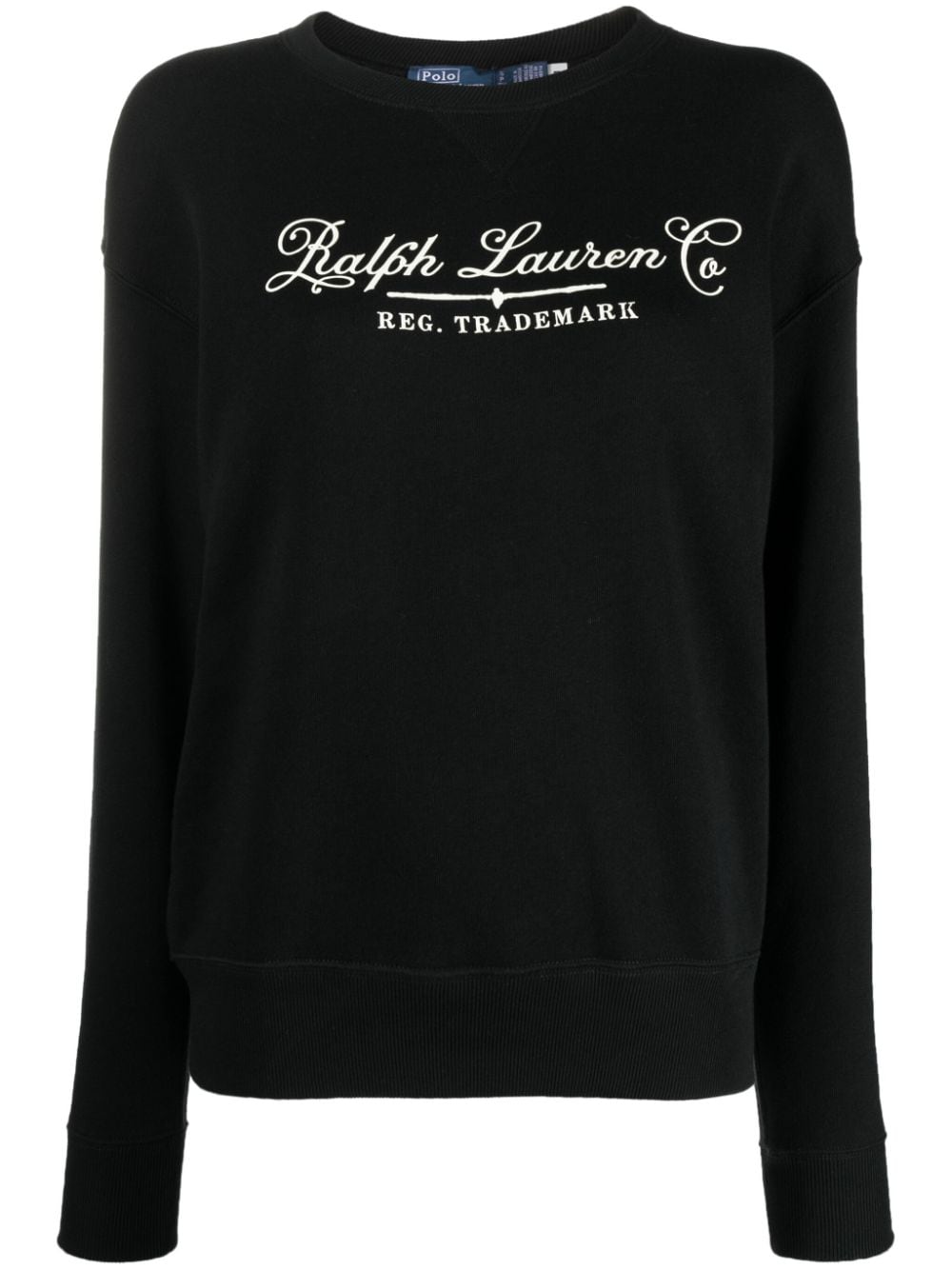 Polo Ralph Lauren logo-embroidered ribbed sweatshirt - Black von Polo Ralph Lauren