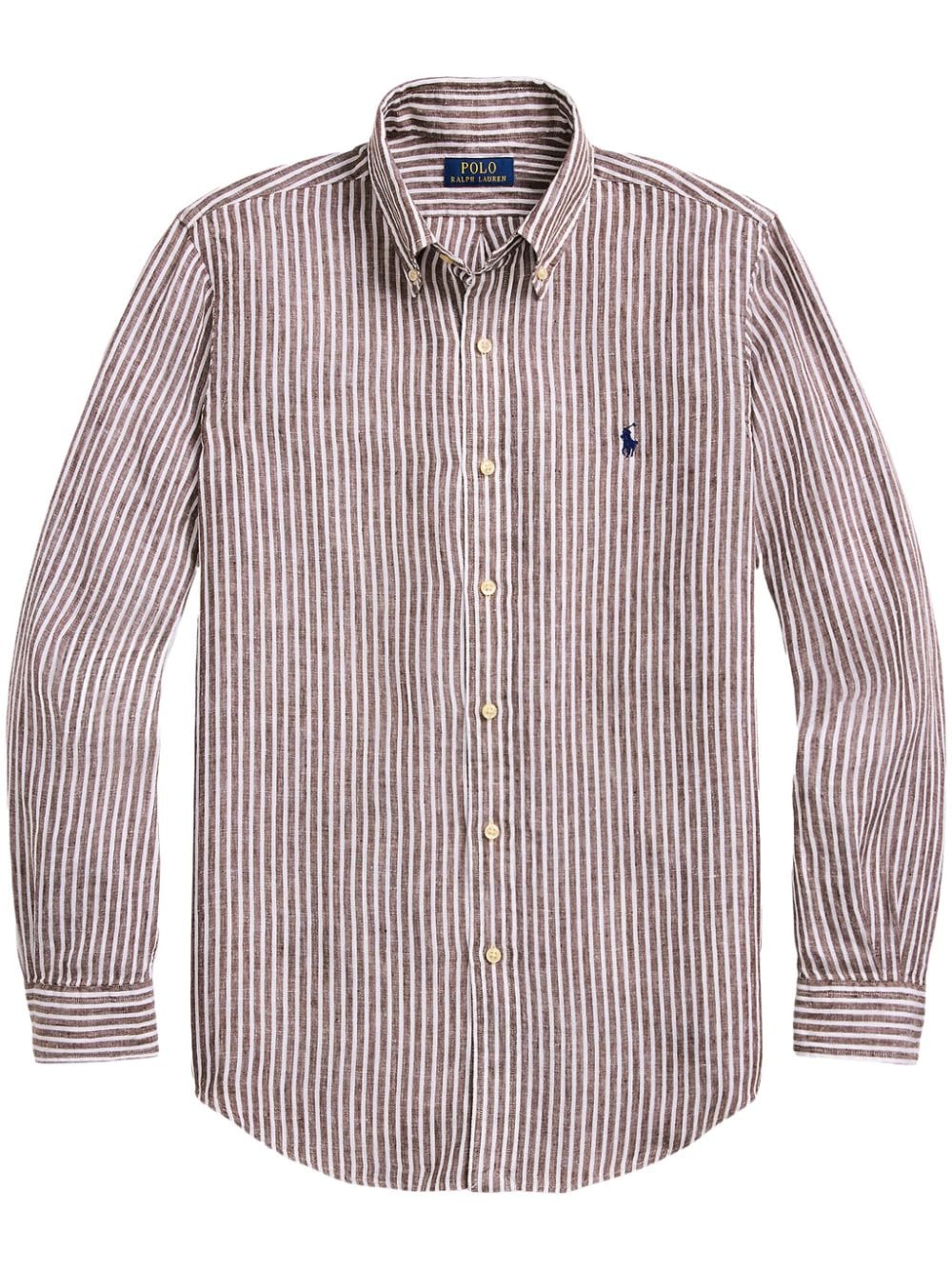 Polo Ralph Lauren logo-embroidered striped shirt - Brown von Polo Ralph Lauren