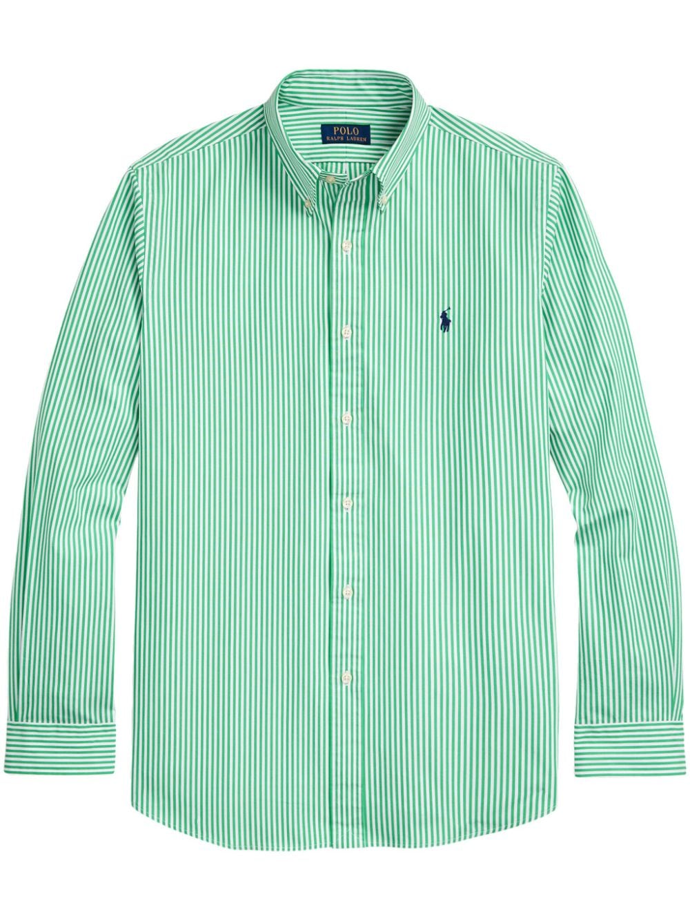 Polo Ralph Lauren logo-embroidered striped shirt - Green von Polo Ralph Lauren