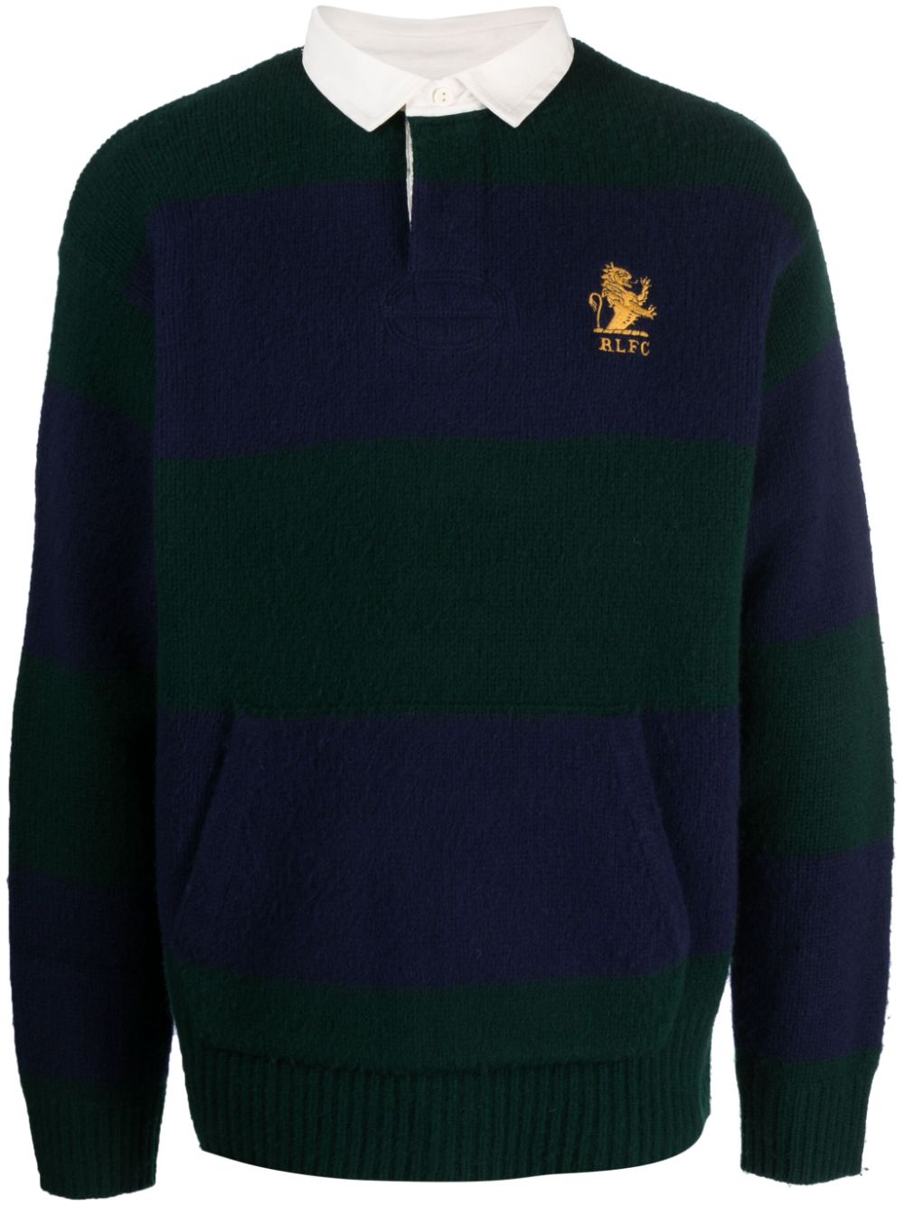 Polo Ralph Lauren logo-embroidered striped wool jumper - Green von Polo Ralph Lauren