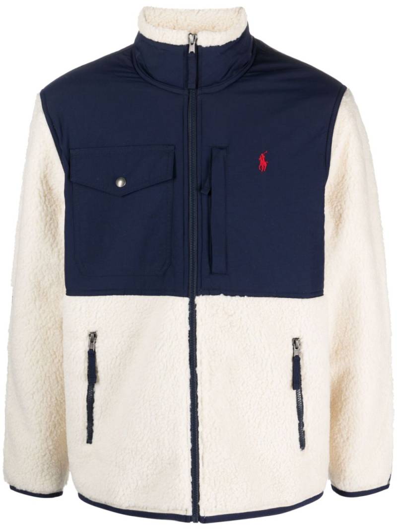 Polo Ralph Lauren logo-embroidered zip-up fleece jacket - Blue von Polo Ralph Lauren