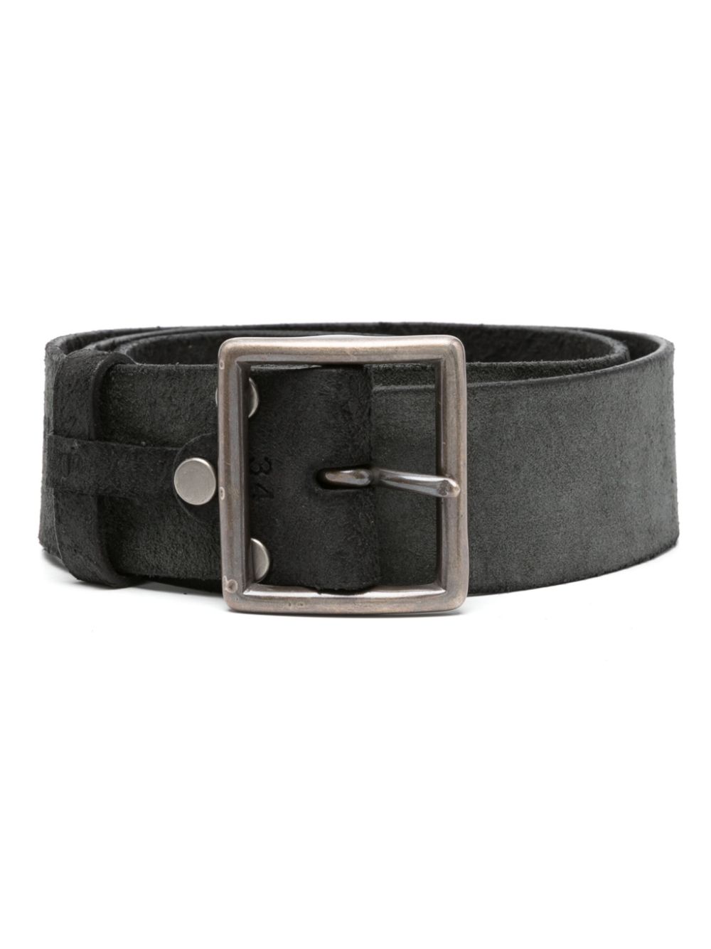 Polo Ralph Lauren logo-engraved suede belt - Black von Polo Ralph Lauren