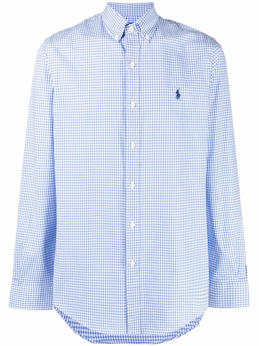 Polo Ralph Lauren logo-embroidered gingham shirt - Blue von Polo Ralph Lauren