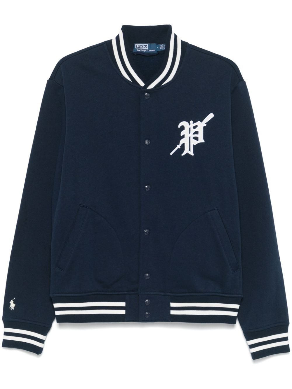 Polo Ralph Lauren logo-patch bomber jacket - Blue von Polo Ralph Lauren