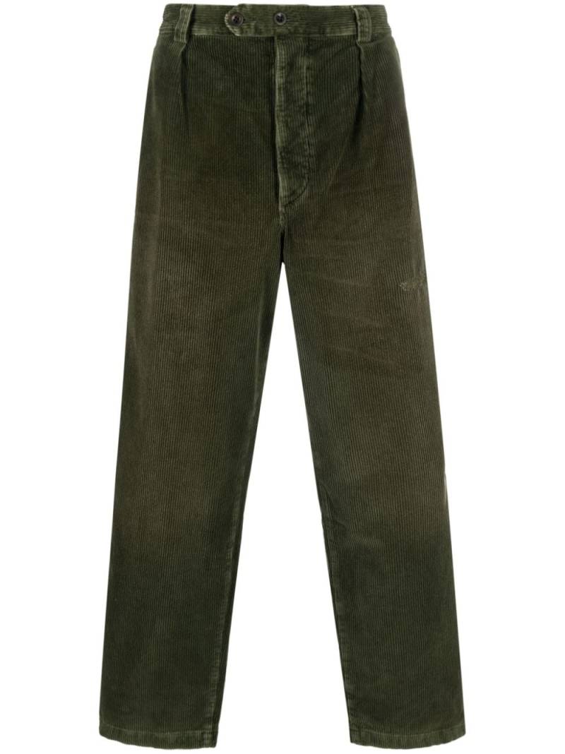 Polo Ralph Lauren logo-patch corduroy straight-leg trousers - Green von Polo Ralph Lauren