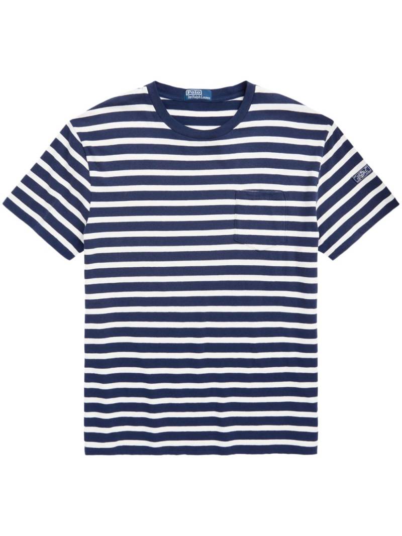 Polo Ralph Lauren logo-patch cotton T-shirt - Blue von Polo Ralph Lauren