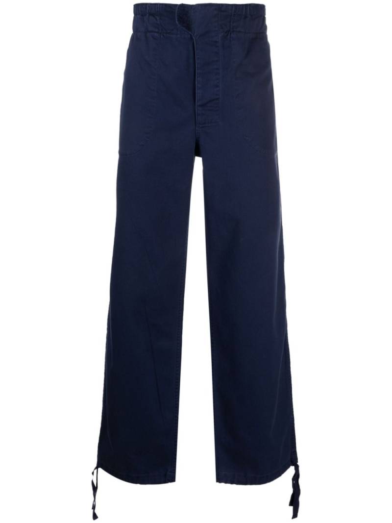 Polo Ralph Lauren logo-patch straight-leg cotton trousers - Black von Polo Ralph Lauren