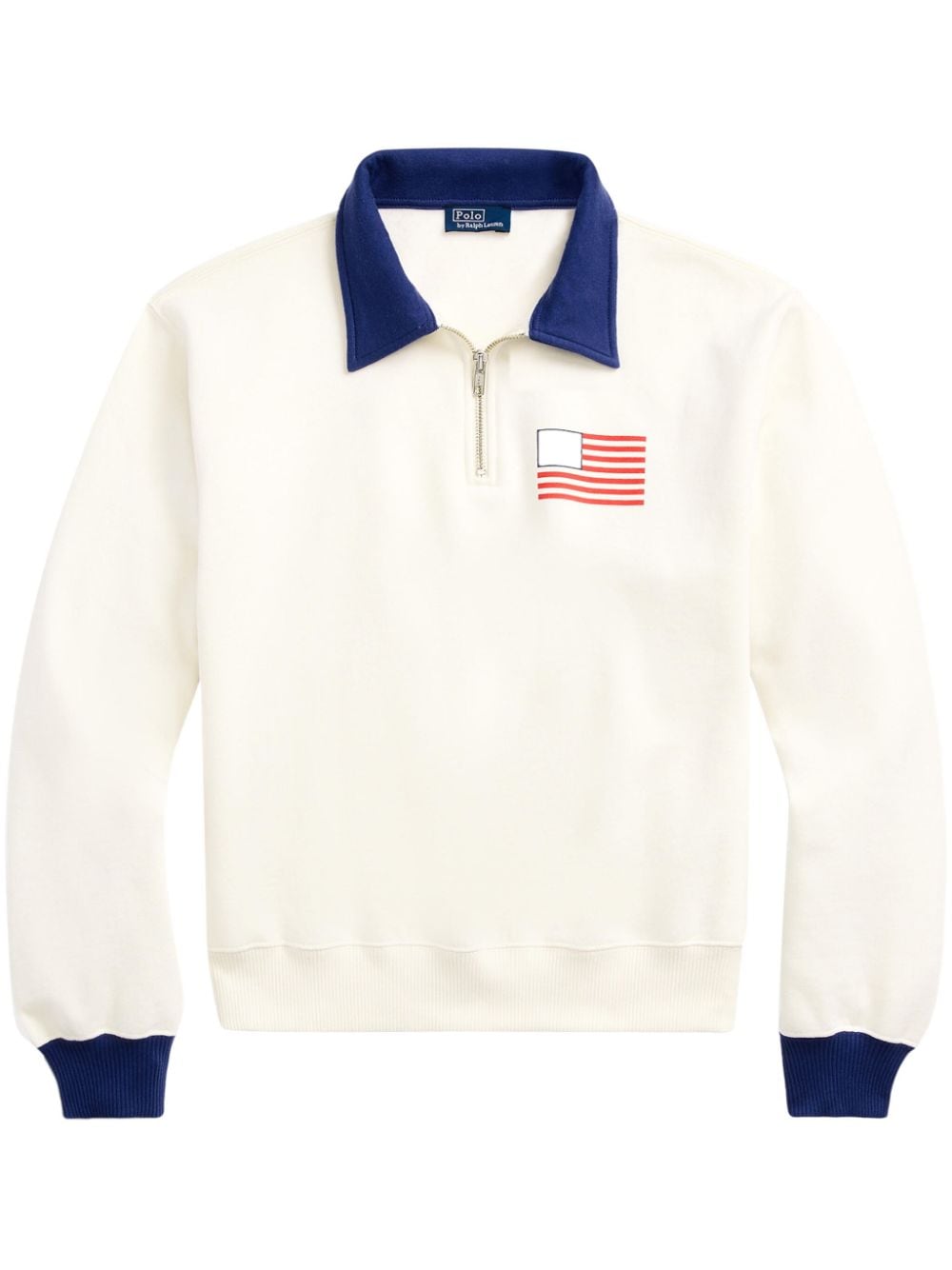 Polo Ralph Lauren logo-print quarter-zip sweatshirt - White von Polo Ralph Lauren