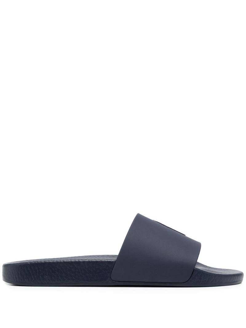 Polo Ralph Lauren logo-print slides - Blue von Polo Ralph Lauren