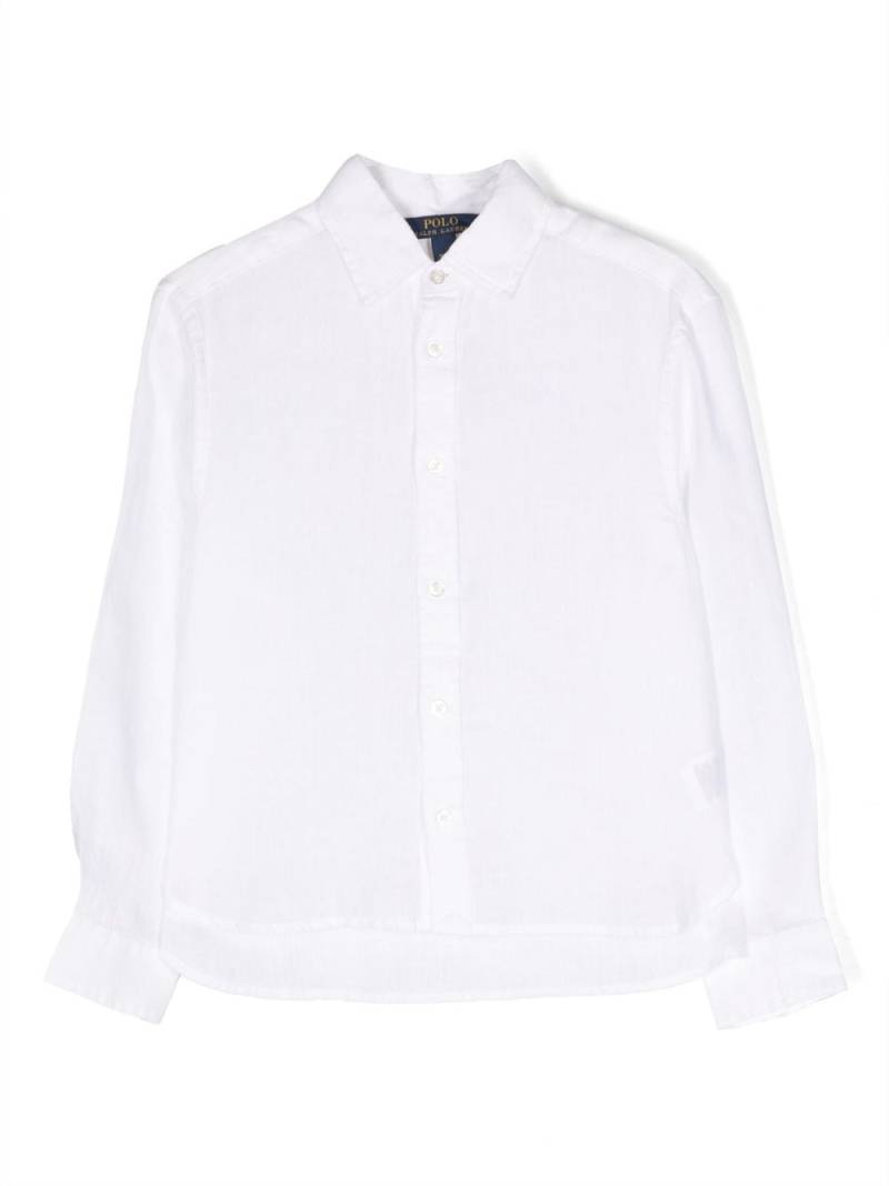 Ralph Lauren Kids long-sleeve linen-flax shirt - White von Ralph Lauren Kids