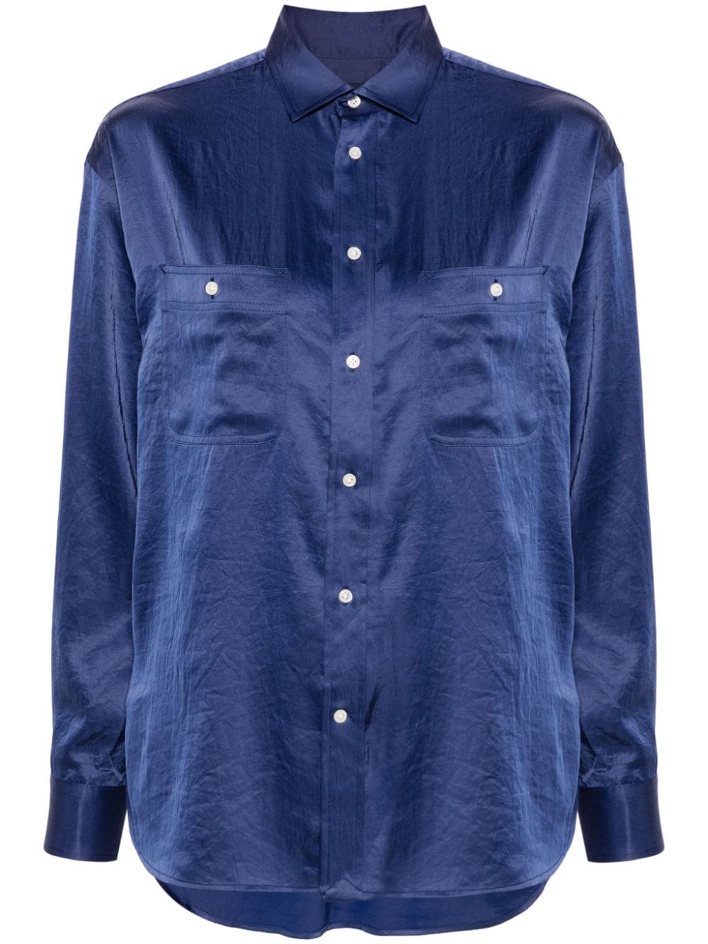 Polo Ralph Lauren long-sleeve satin shirt - Blue von Polo Ralph Lauren