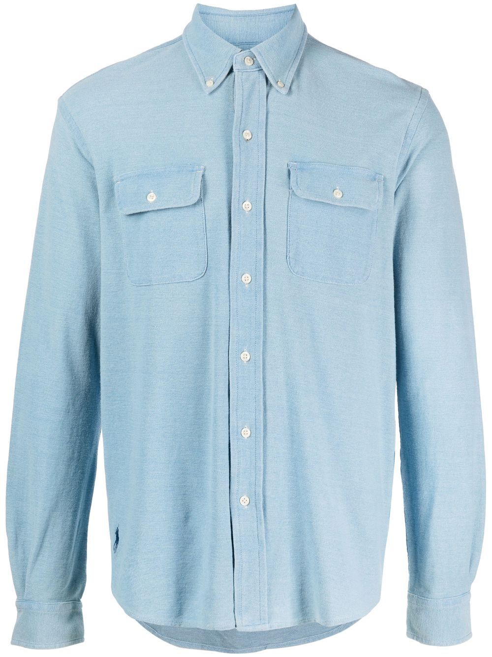 Polo Ralph Lauren long sleeves knit chambray shirt - Blue von Polo Ralph Lauren