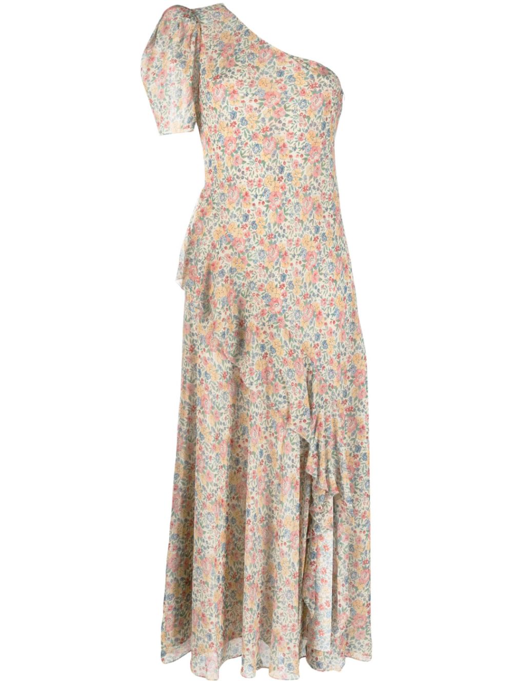 Polo Ralph Lauren one-shoulder floral-print maxi dress - Neutrals von Polo Ralph Lauren