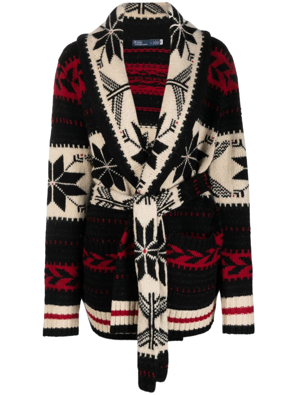 Polo Ralph Lauren patterned intarsia-knit cardigan - Black von Polo Ralph Lauren